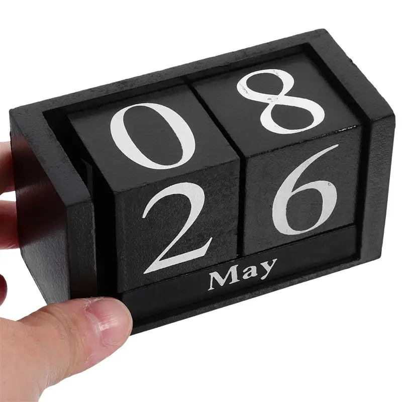 

2025 New Year Wooden Perpetual Calendar Eternal Blocks Month Date Display Desktop Photography Props Home Office Decor Ornaments