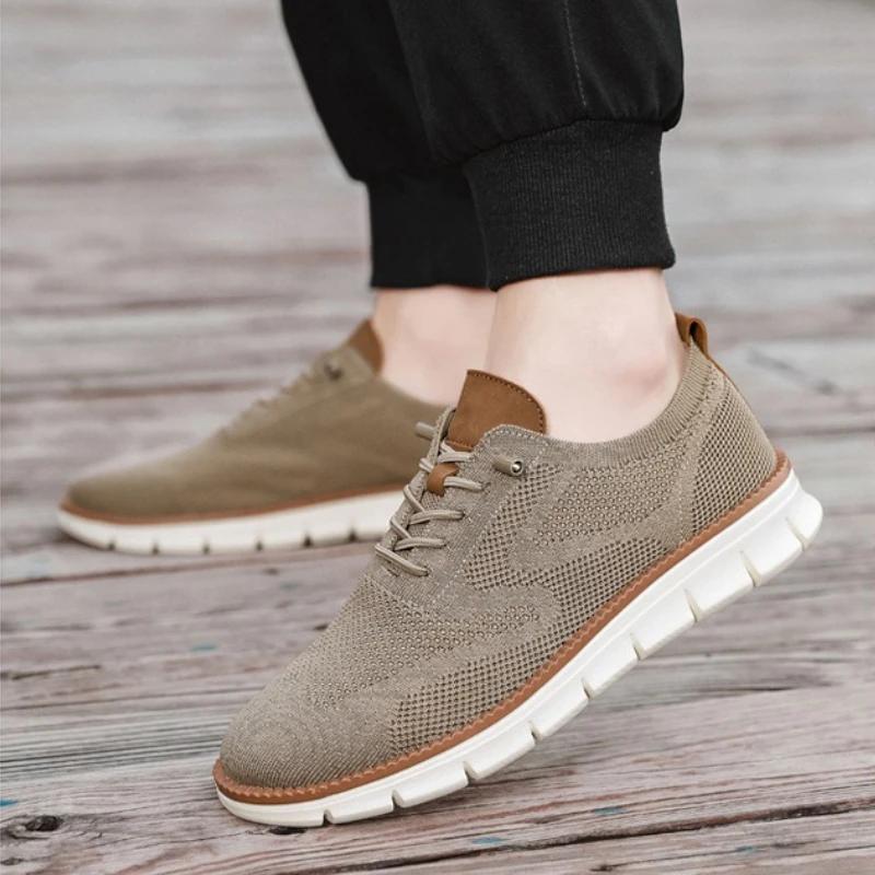 

Новые мужские легкие лоферы из дышащей сетчатой ткани, повседневная обувь на шнуровке, удобная мужская обувь большого размера