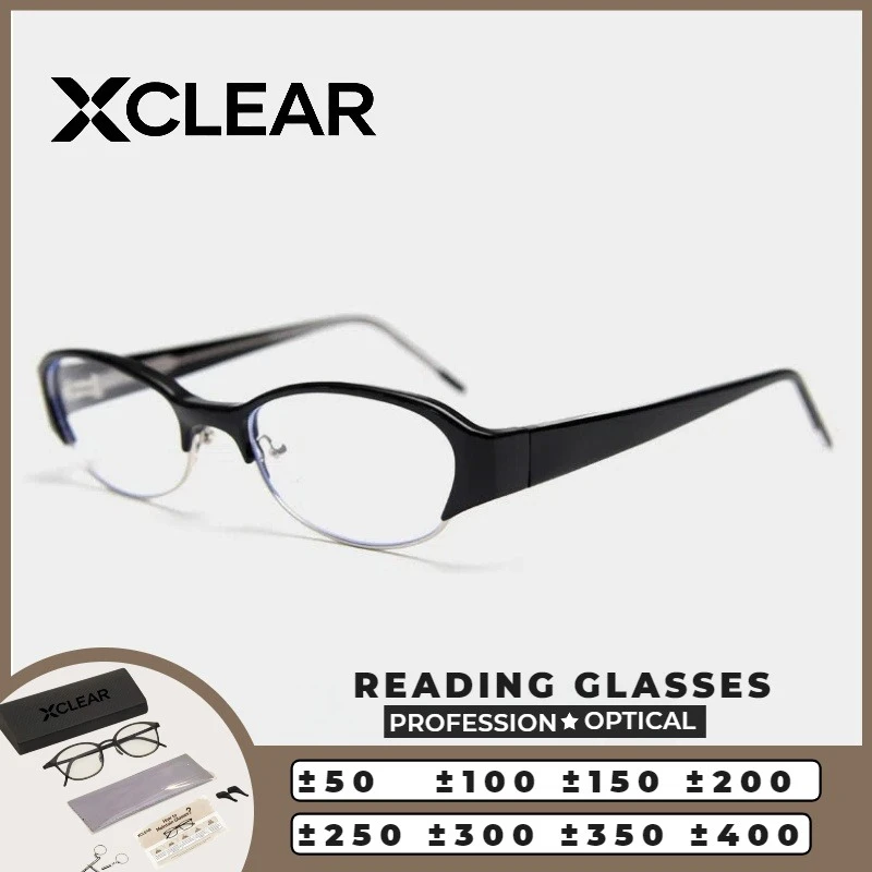 

Очки для чтения XCLEAR унисекс, полуоправные, с диоптриями, высококачественные, ультралегкие, из ацетата, с возможностью индивидуальной оптической настройки