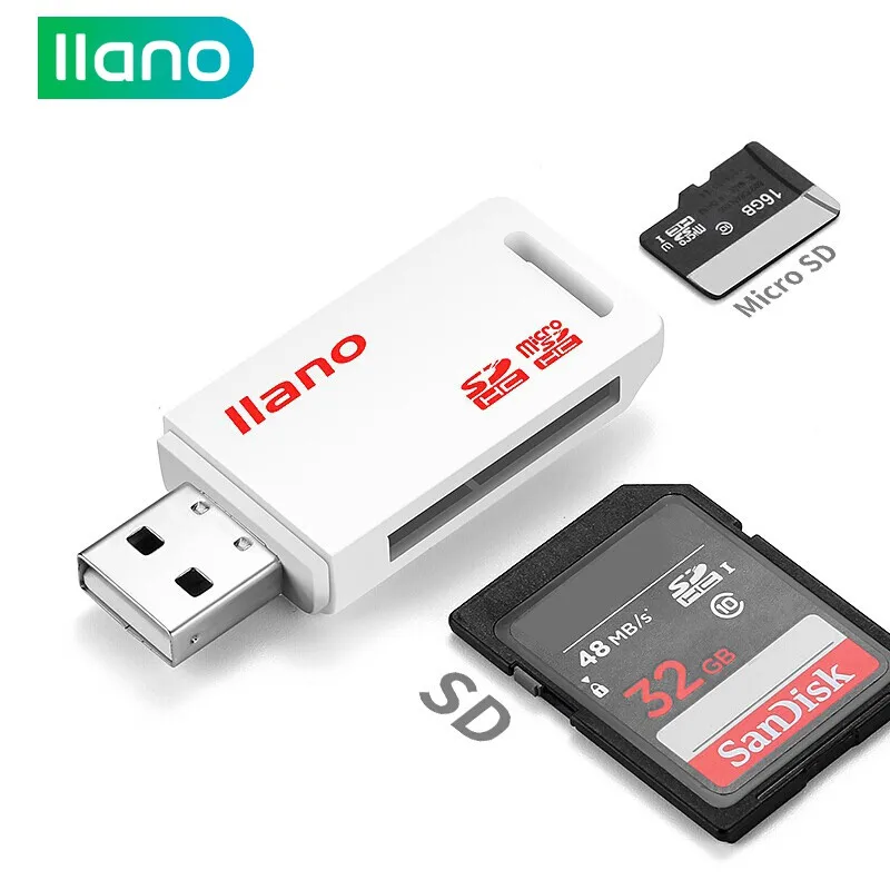 llano USB 2 in 1 TF SD Card Reader Micro Card Reader USB 3.0 Card Reader 5Gbps 512GB SD  Adapter