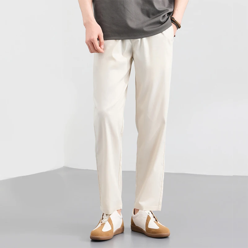 

Мужские брюки большого размера из лиоцелла и льна, прямые, повседневные, новая коллекция весна-лето, легкие, дышащие, тонкие, в стиле smart casual