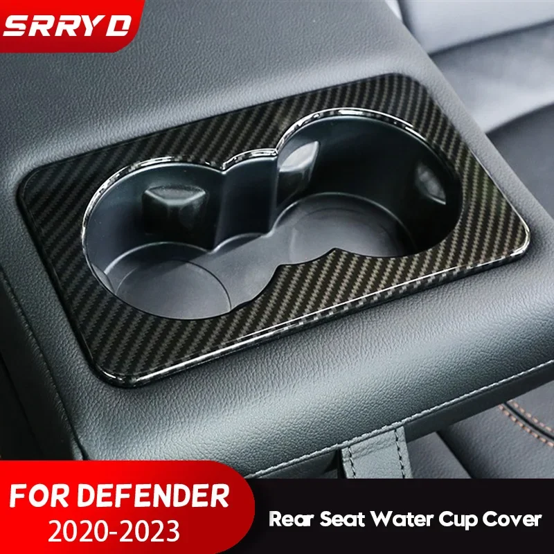 For Land Rover Defender 110 130 For Jaguar F-Pace X761 XE X760 XF X260 Car Rear Seat Water Cup Holder Cover Trim Accessories