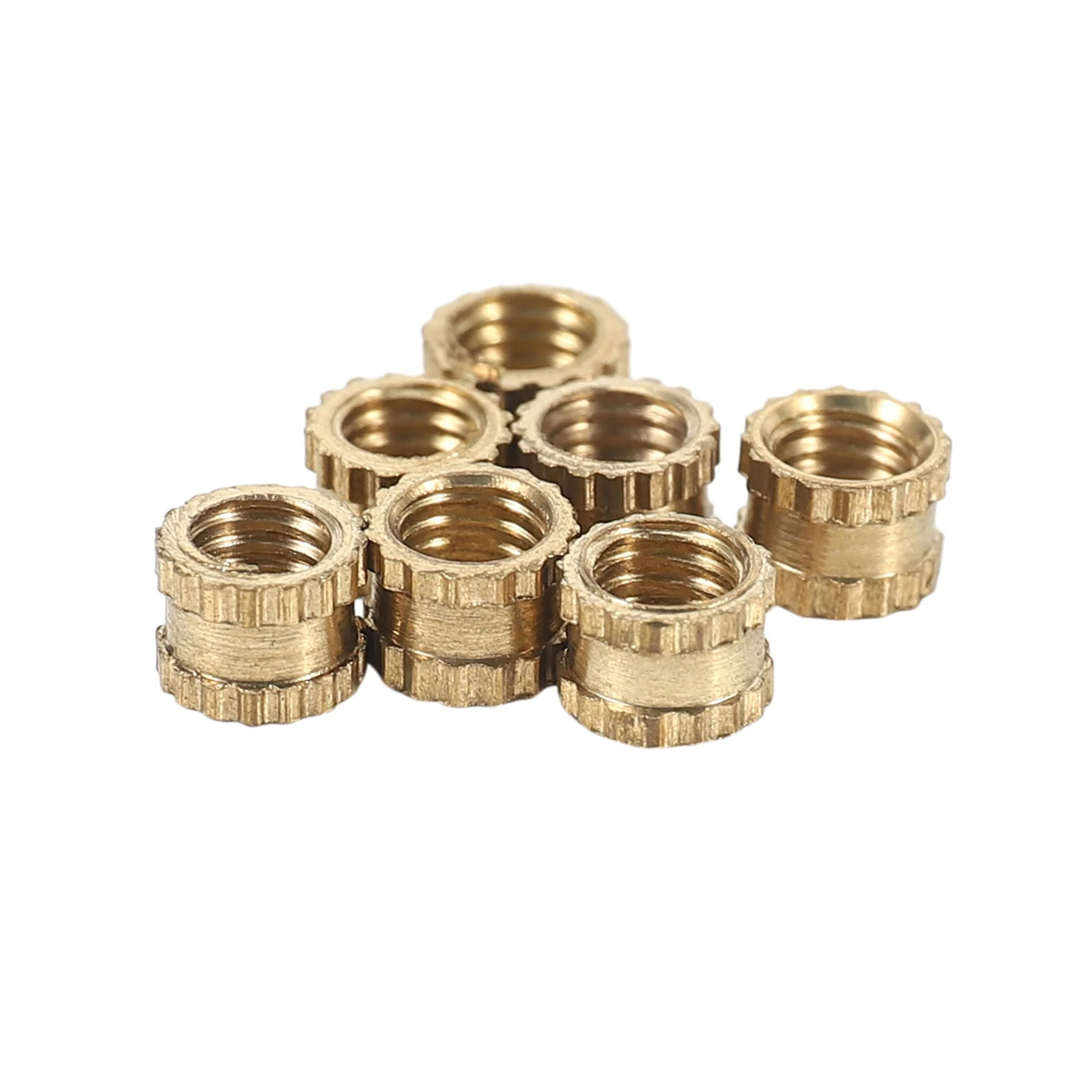M3 x 3mm Female Thread Brass Knurled Threaded Insert Embedment Nuts 100PCS