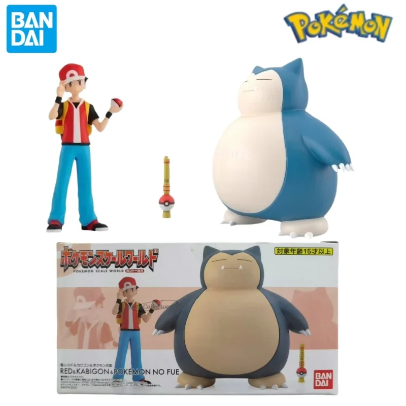 

Bandai Original Scale World POKEMON Kanto Region RED Snorlax Anime Figures Toys for Kids Gift Collectible Model Ornaments