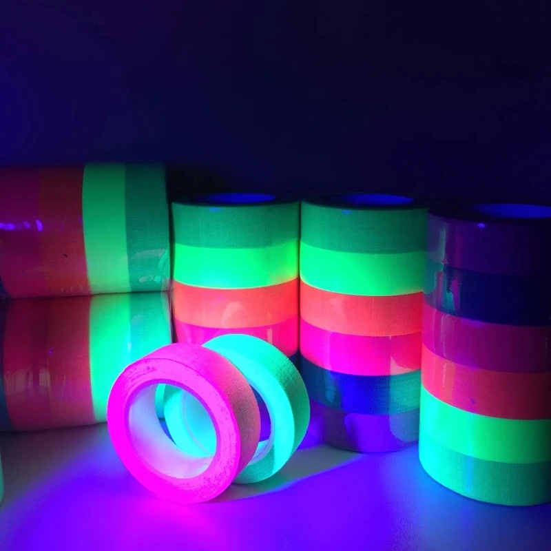 Nastro in cotone UV Glow Neon Gaffer Party Tape avvertenza di sicurezza nastro al Neon nastro UV decorazioni per matrimoni decorazioni per la casa