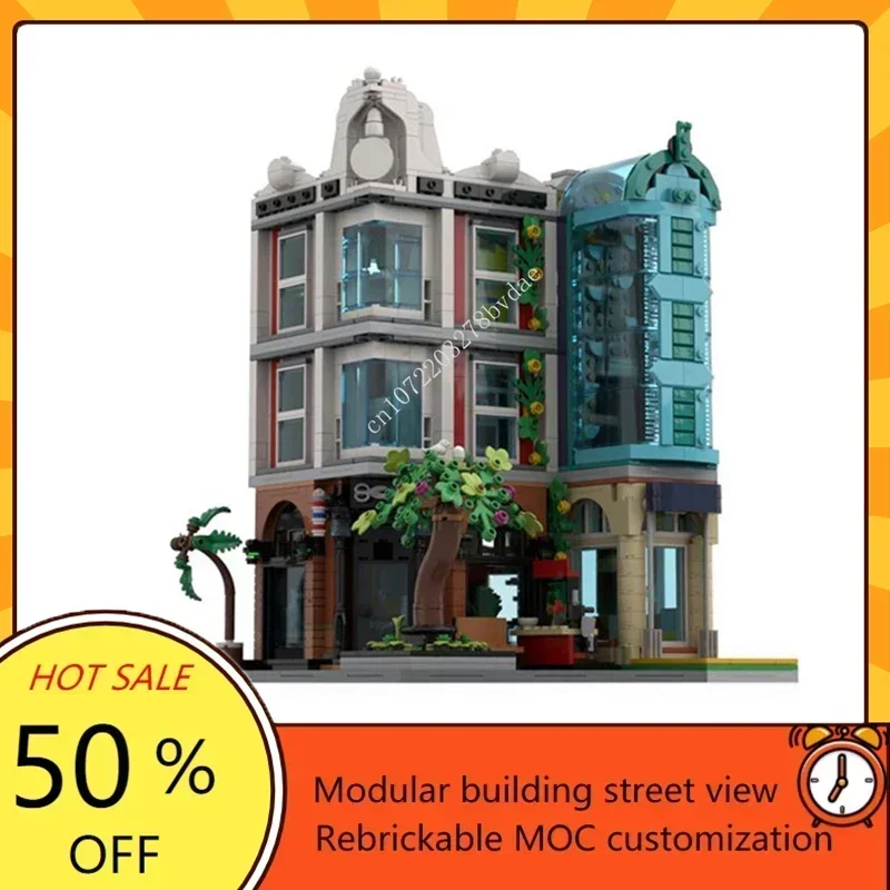 

1756PCS Customized MOC Modular Downtown Arcade Street View Model Custom Puzzle Technology DIY Assembly Toys Kids Gifts