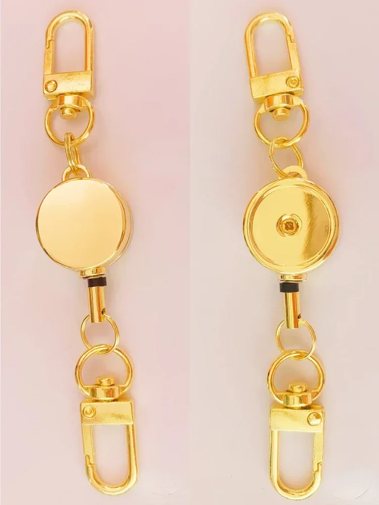 Antique Metal Key Holder Full Metal Retractable Badge Reel with D-shaped Clasps Access Card Holder