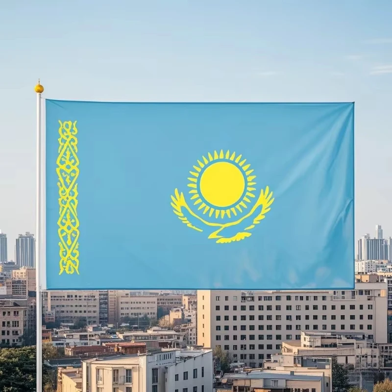 90 x 150cm Kazakhstan flag parade festival banner flag home decoration decoration office activities