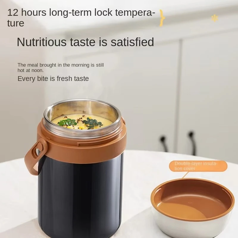 Sustainable 304 Stainless Steel 2.0L Three-layer Vacuum Insulation Pot Anti-overflow Lid Freshness Preservation Lunch Box