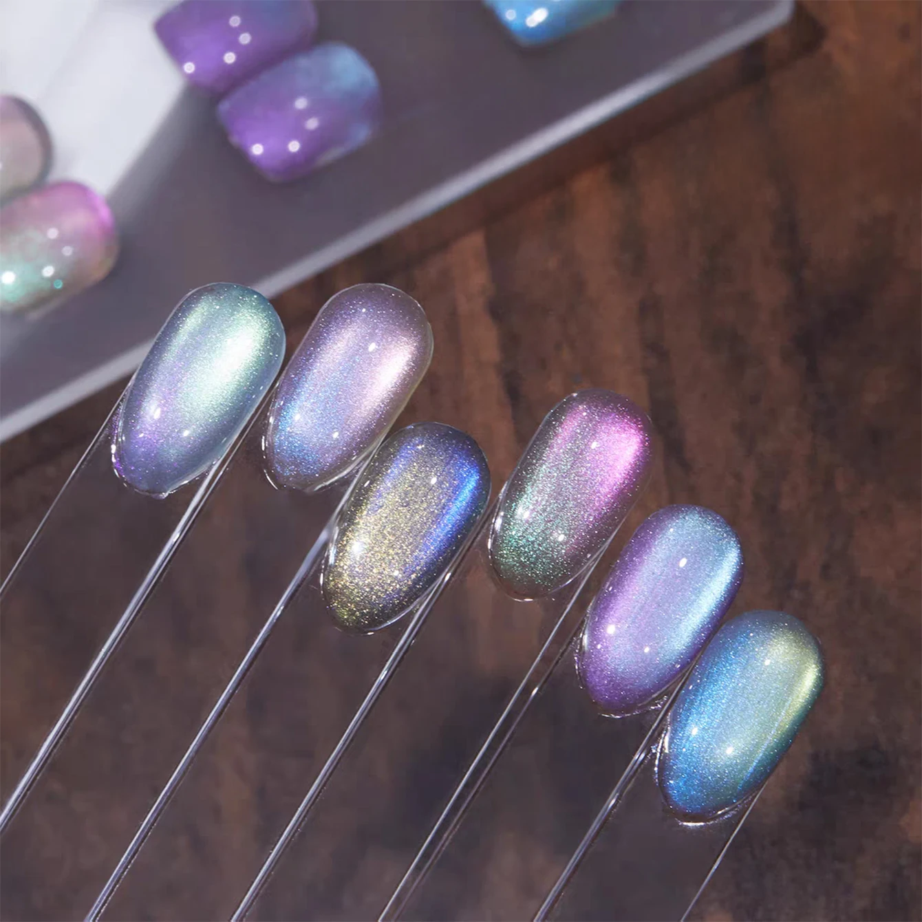 TC 10ML Aurora Night Crystal Cat Eye Gel Internet Red Ice Transparent Double Light Silk Light Belt Glass Bead Nail Art