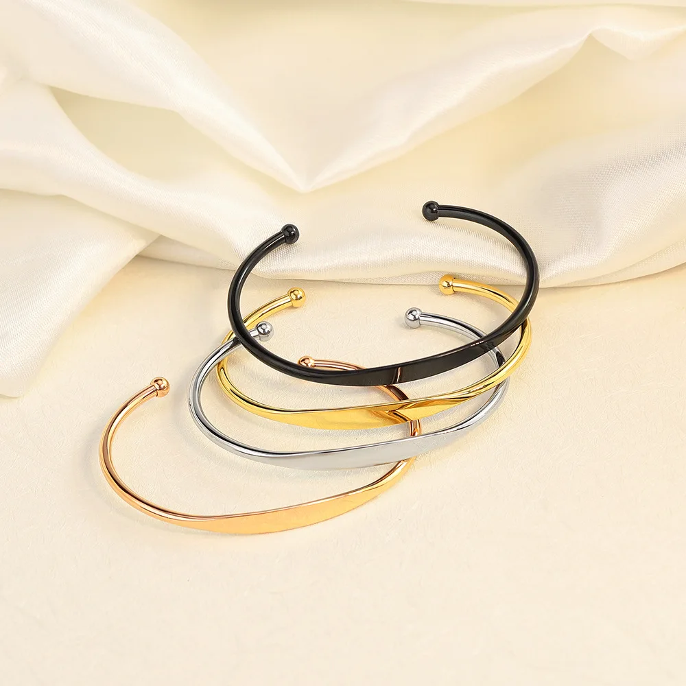 Personalized Stainless Steel Bangle for Men Women Customized Engraved Name Cuff Bracelet Unisex Custom Jewelry Accessories