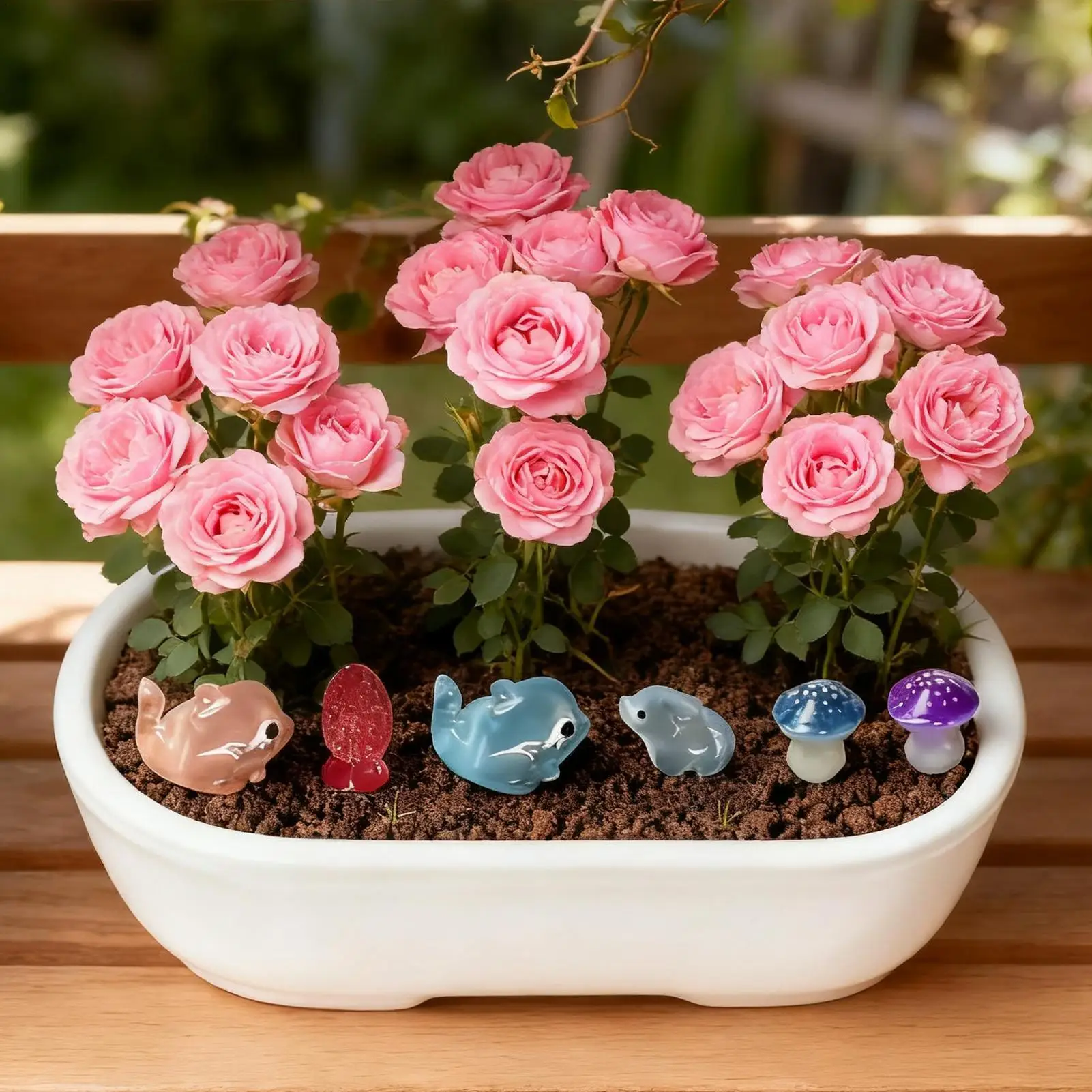 يتوهج في الظلام شخصيات صغيرة 100 قطعة تمثال راتنج مصغرة الحيوانات الصغيرة للمنزل المشهد خزان ساحة حوض السمك تررم #3