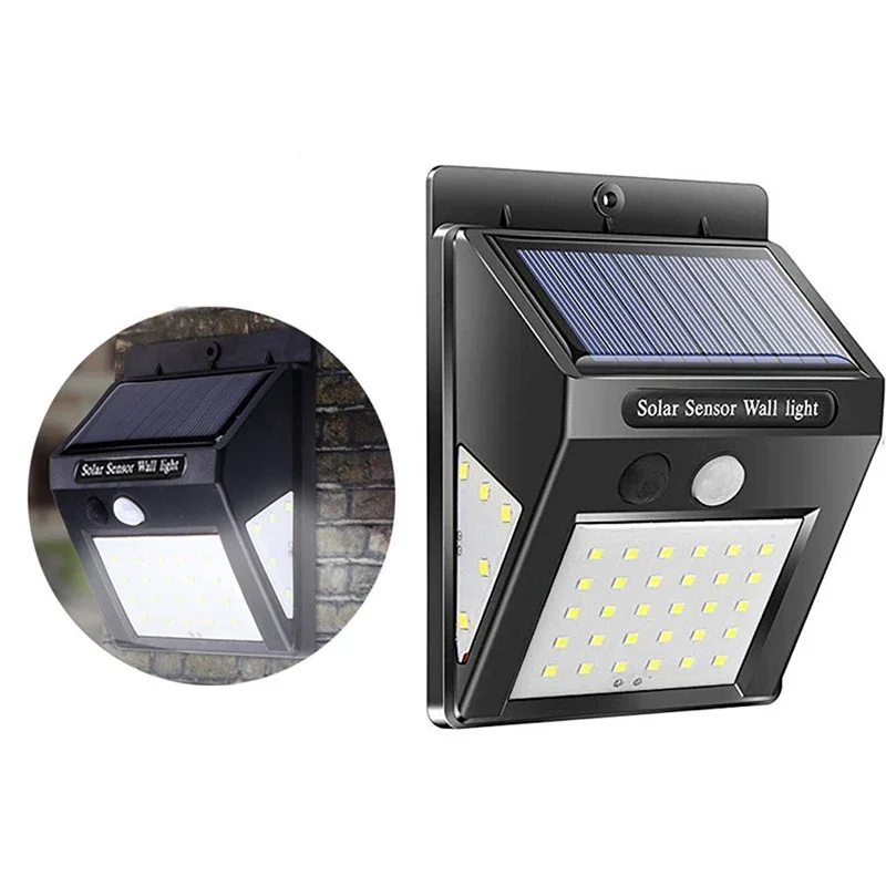 40LED Solar Lights Outdoor With 3 Mode Waterproof Motion Sensor Security Lighting LED Wall Street Lamp for Garden Porch Light