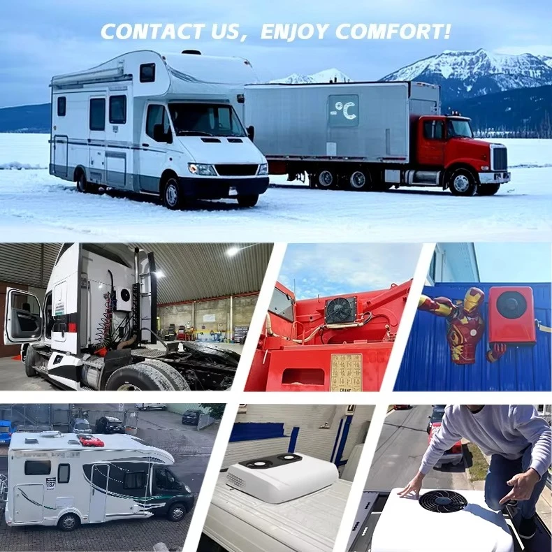 مكيف هواء كهربائي عالي الجودة على السطح 12 فولت لشاحنة المنزل المتنقل بمقصورة الحافلة RV Caravan #4