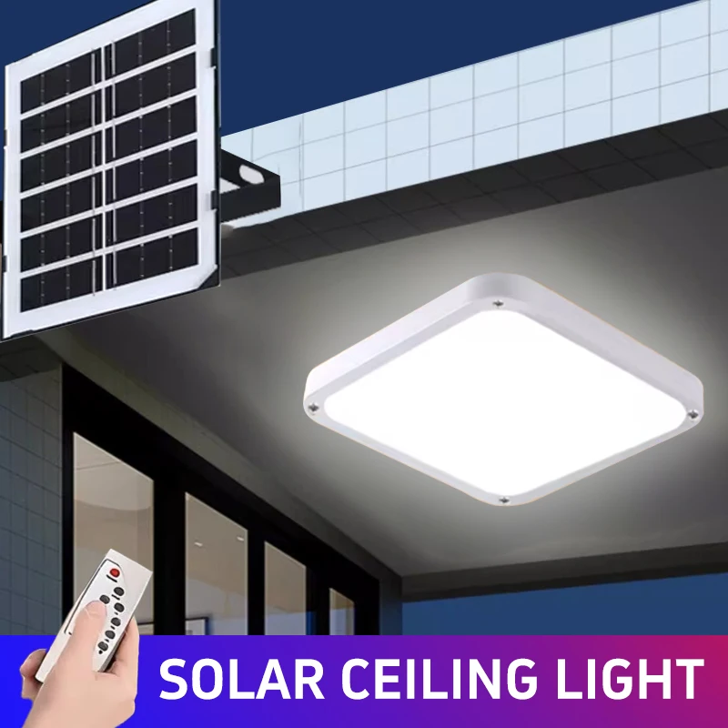 

Solar Powered LED Ceiling Light With Rechargeable Lithium Battery waterproof luces solares luces lumiere solaire exterieur