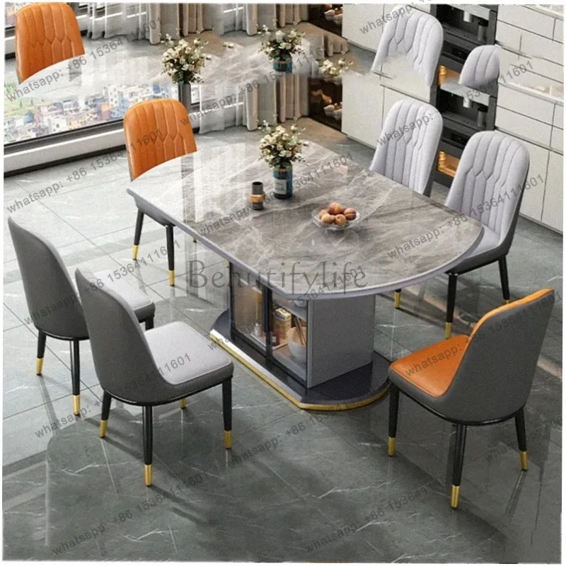 LJY Organizer Designer Dinner Table Modern Unique Space Saving Hotel Dining Table Living Room Storage Mesa De Jantar Home Furnit