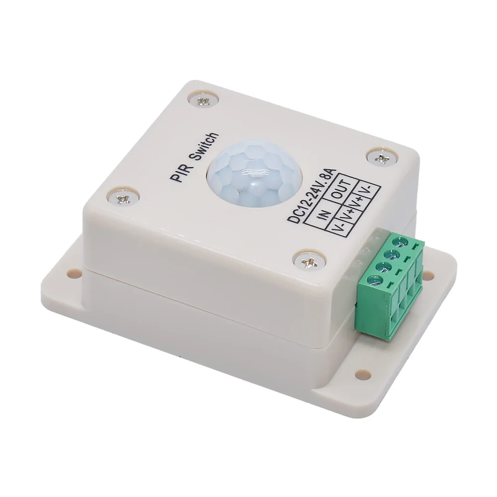 12V 24V 8A PIR Motion Sensor Switch DC 12-24V Infrared IR Body Photosensitive Control Detect On Off Switch Aisle Indoor Switch