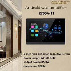 Smart Home Theater Bluetooth 7inch WIFI Wall Amplifier Touch Screen Mount Amp Android System Background Music Audio Stereo Panel