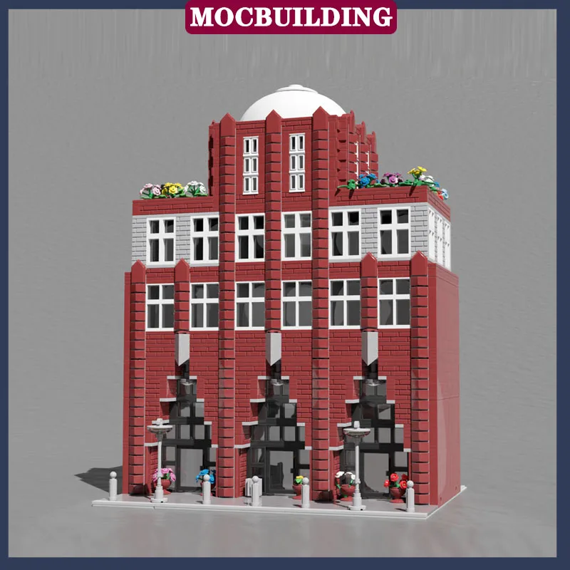 MOC Scena cittadina Stile architettonico Modello Building Block Assemblaggio Edificio alto Appartamento Negozio Collezione Serie Regali giocattolo