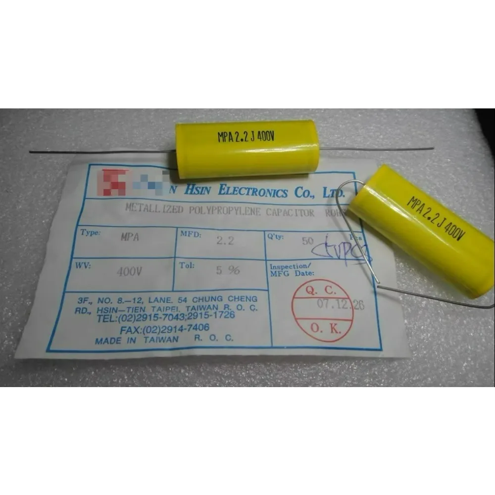 5PCS MPA 2.2uf/400v 2u2f 225 Brand new axial film capacitor
