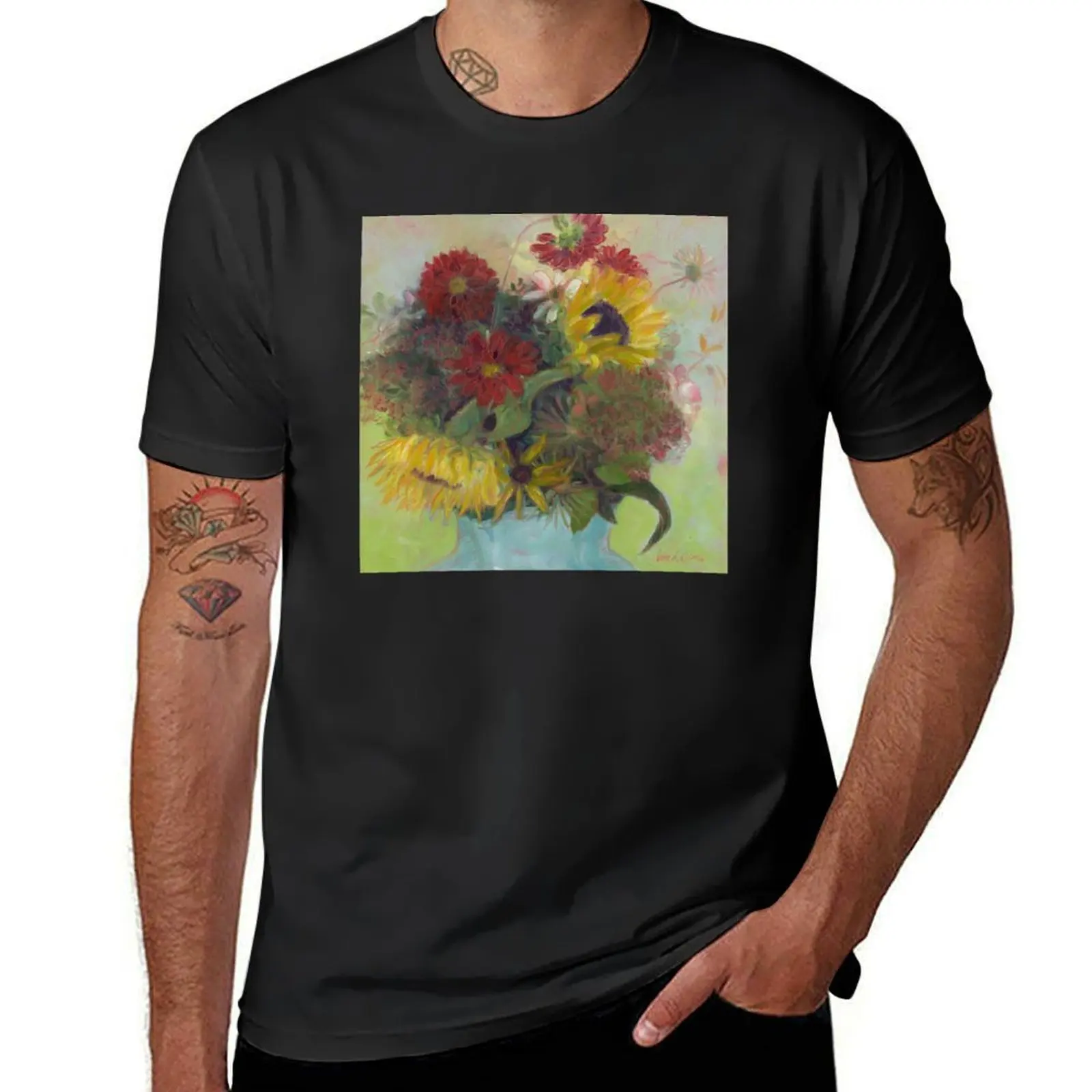 Summer Bouquet in Oils T-Shirt korean fashion oversizeds tops mens graphic t-shirts anime