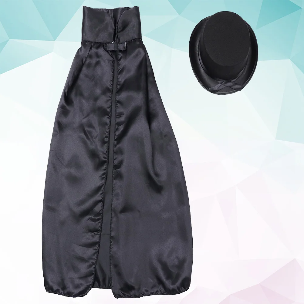 Set cappello e mantello da mago unisex per bambini Gioco di ruolo fantasioso Costume perfetto per feste e eventi di compleanno di Halloween