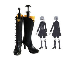 Anime Black Butler Kuroshitsuji Cosplay Shoes Evil Ciel Phantomhive Cosplay Boots Zipper-up Halloween Carnival Party Shoes Heels