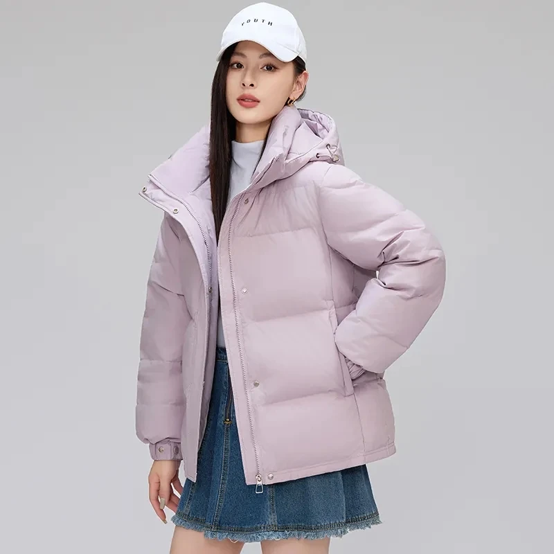 Women's Coat 2025 Winter New Thicken Student Down Cotton Jacket Women Warm Hooded Coat Female Solid Casual Short Parkas Outwear