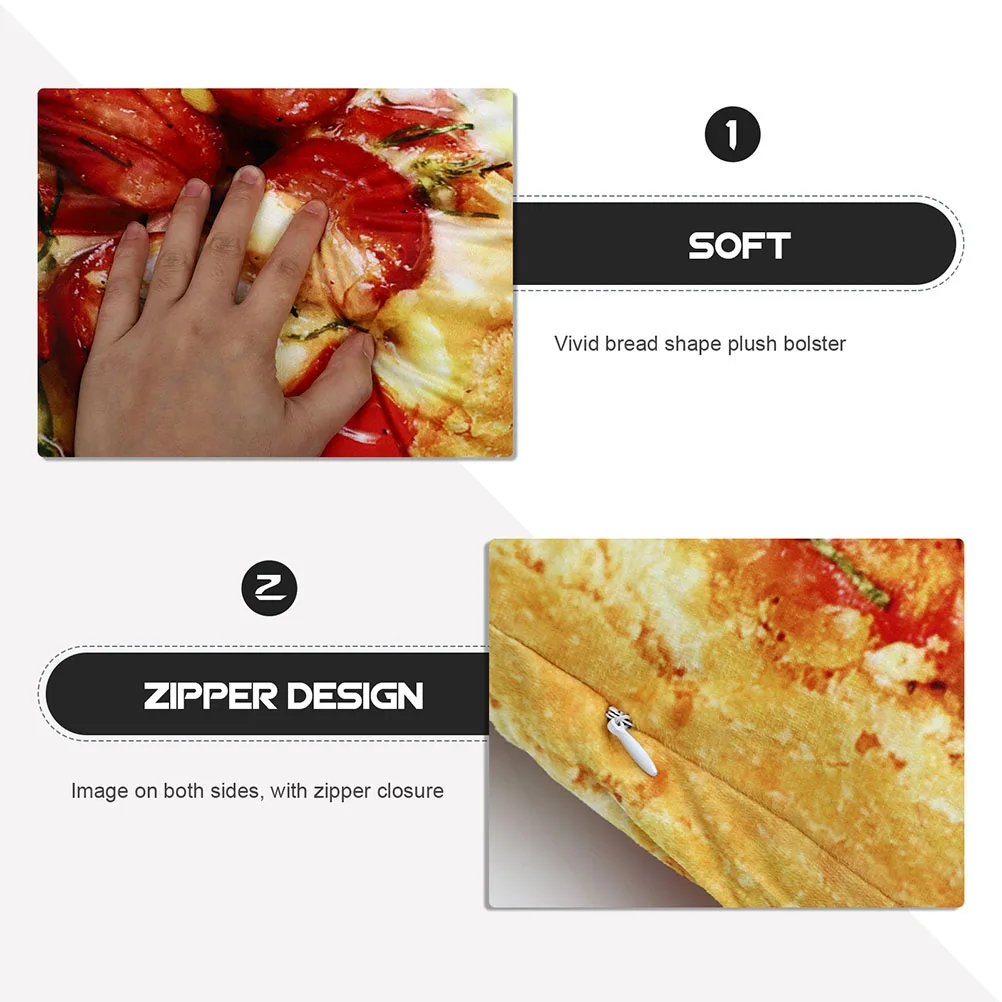 

Simulated Bread Pillow Novelty Food Cushion Pillows Ductile Lumbar Nap Ham and Sofa Decor