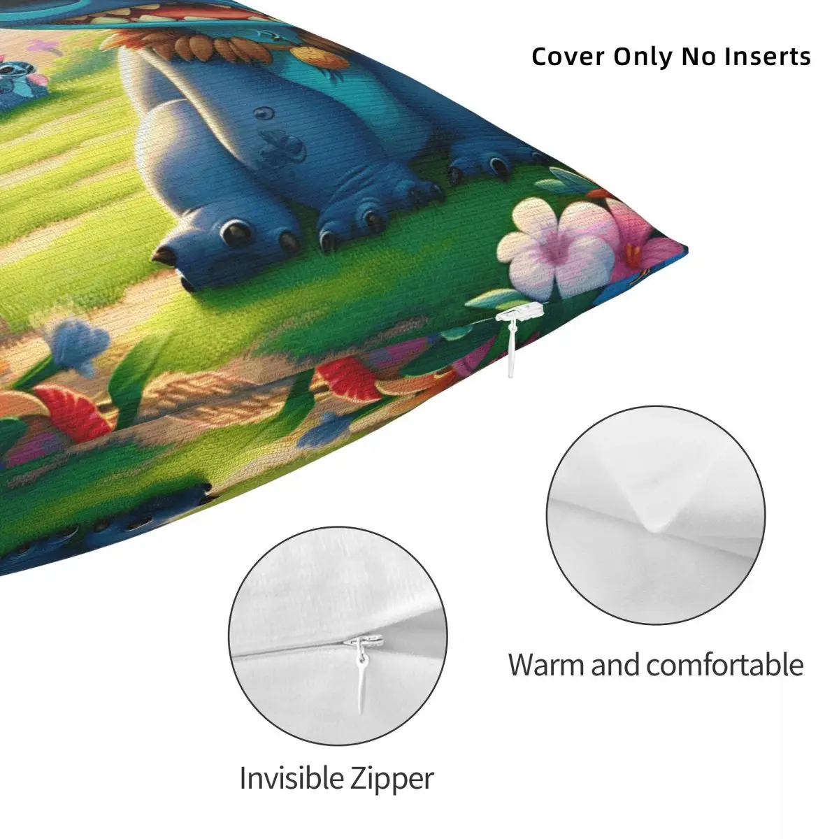 ليلو وستيتش سادات البوليستر السرير سيارة لطيف الكرتون كيس وسادة الإبداعية ديكور المنزل المخدة 40*40 #5