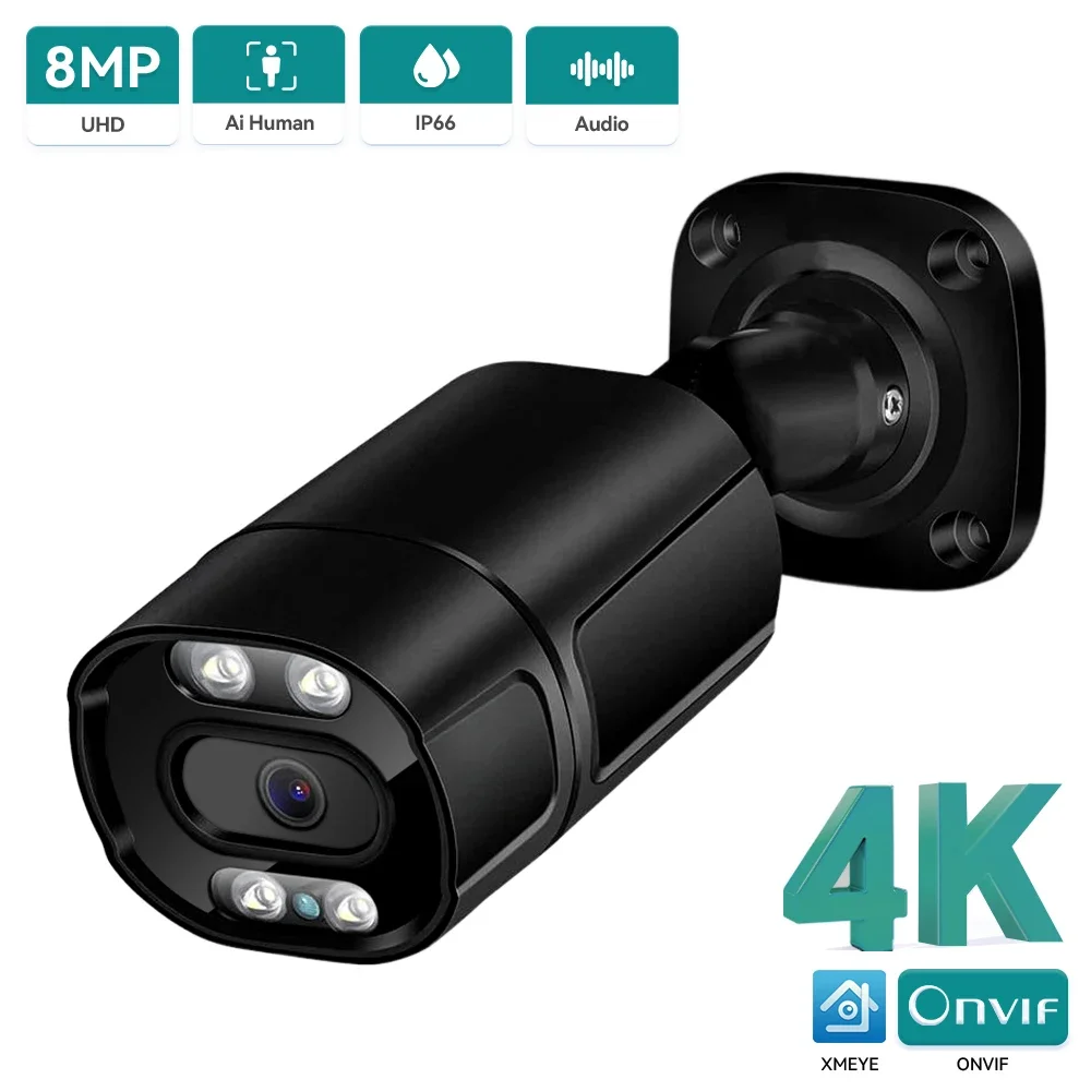 

4K 8MP ONVIF IP Camera 5MP Waterproof Outdoor Camera Face Detection Two Way Audio Color Nightvision Surveillance Camera XMeye