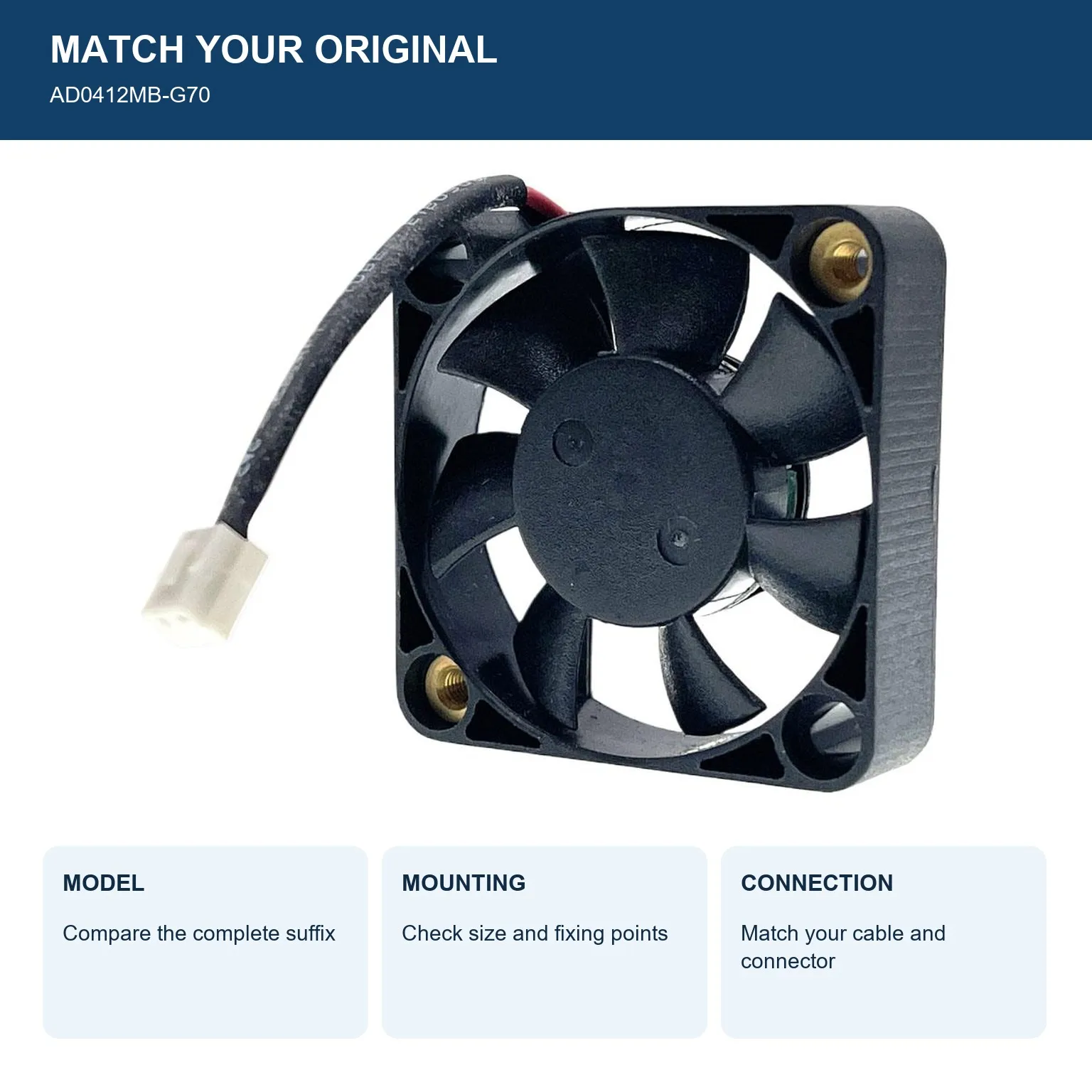 AD0412MB-G70 Cooling Fan 40x40x10mm 4010 DC 12V 0.08A for JARO
