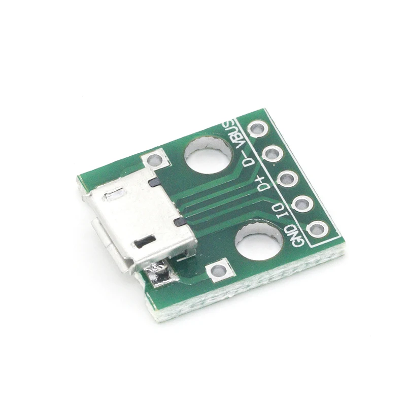 10pcs Micro USB To DIP Adapter 5pin Female Connector Module Board Panel  5-Pin Pinboard B Type PCB 2.54 MM