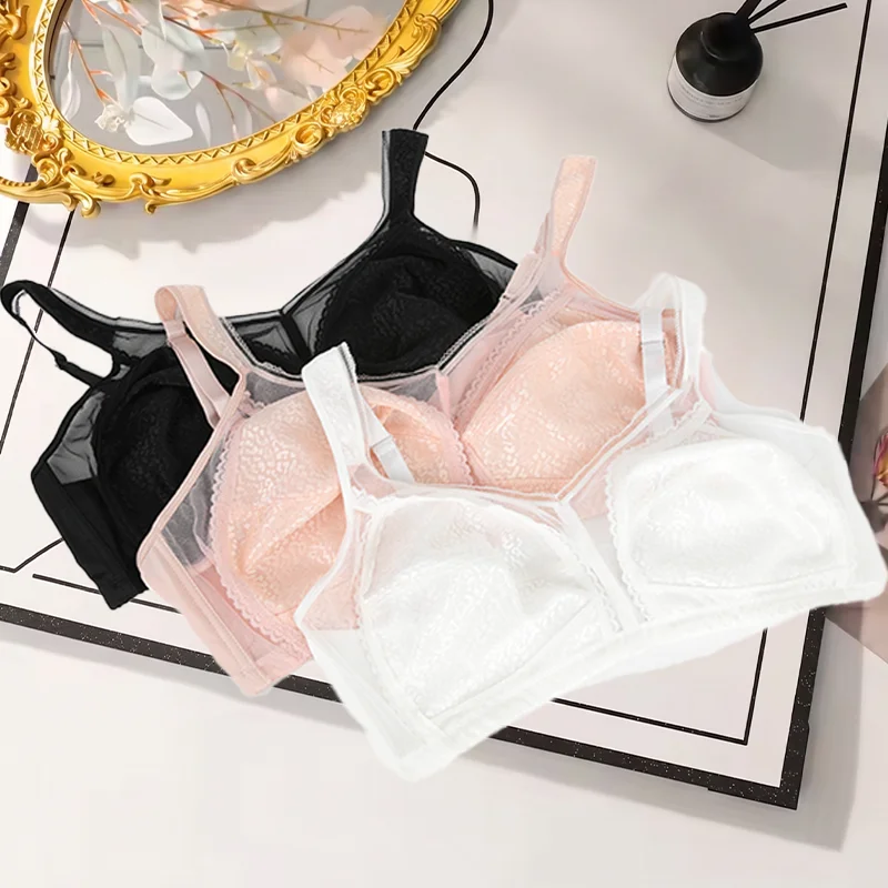 

Miss Moly XL-4XL Sexy Bra Women Transparent See Through Tulle Underwear Push Up Bralette Ultra Thin Cup Shapewear Slimming Top