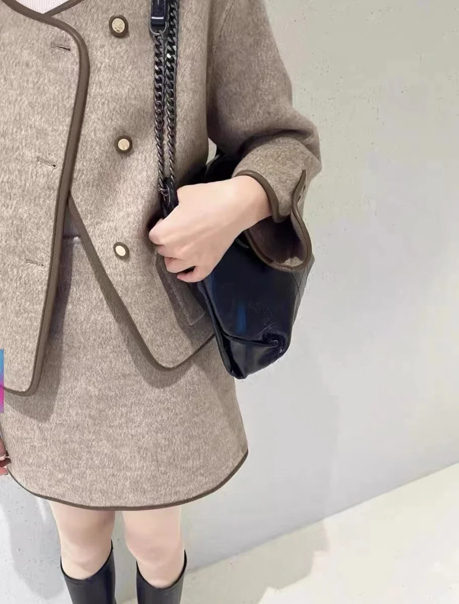 Traje de heroína de Drama coreano para mujer, chaqueta y falda de lana de inspiración clásica elegante, conjunto de dos piezas, Otoño e Invierno