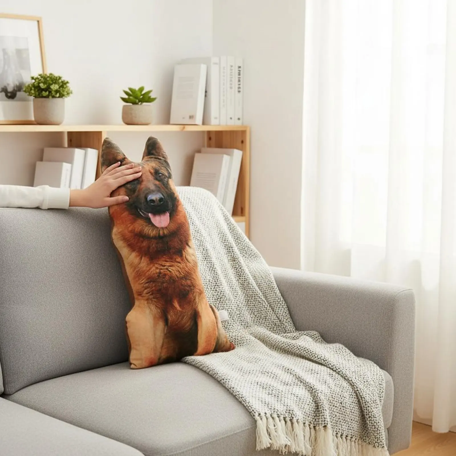 Realistic Dog Soft Toy Creative Gift Three-Dimensional Dog Pillow Novelty Creature Pillow Zippered Cover House Decoration