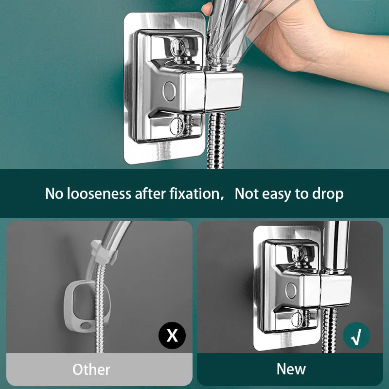 Self-adhesive Adjustable Rotatable Handheld Bracket Bathroom Accessories Wall Mounted Shower Rack ABS Shower Head Holder