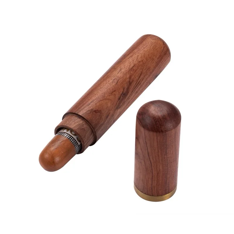

Pear Wood Solid Wood Cigar Moisturizing Tube, Portable Travel Single Cigar Tube.