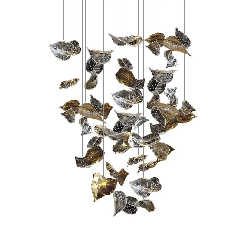 Imagem -06 - Personalizado Led Hanging Teto Lustre Estilos de Arte Lustres Modernos para Hall Duplex Hotel Lobby Sala Luxo