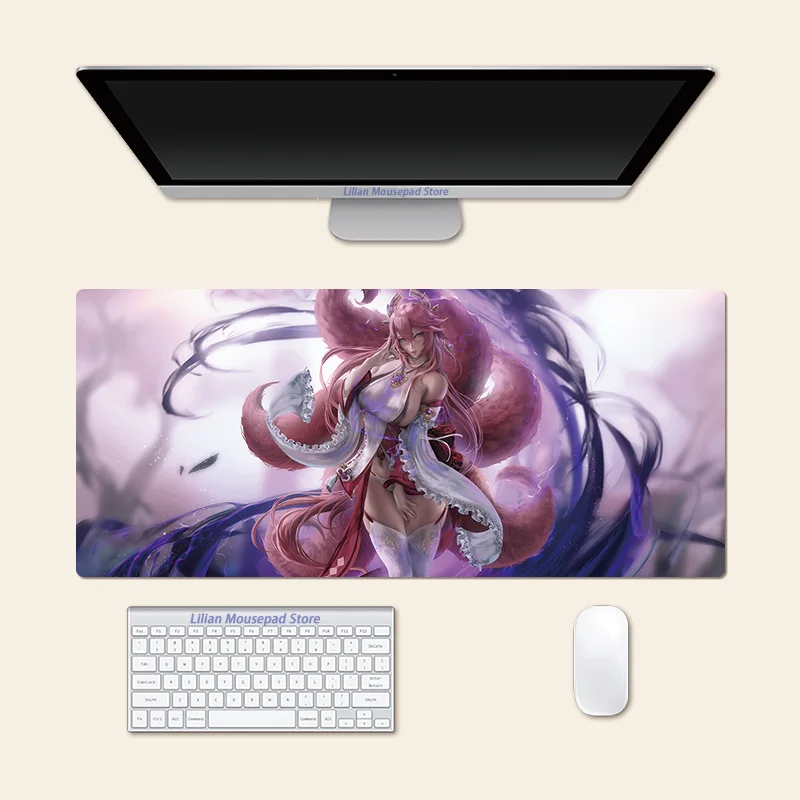 Genshin Impact Anime Yae Miko Large Mouse Pad PlayMat Office Mousepad Game Creative Desk Gaming Mat