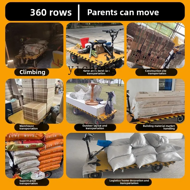 

ElectricFlatbed Truck Cargo Loading Four-Wheel Reverse Riding Construction Site Transport Truck for Stall Setup and Handling