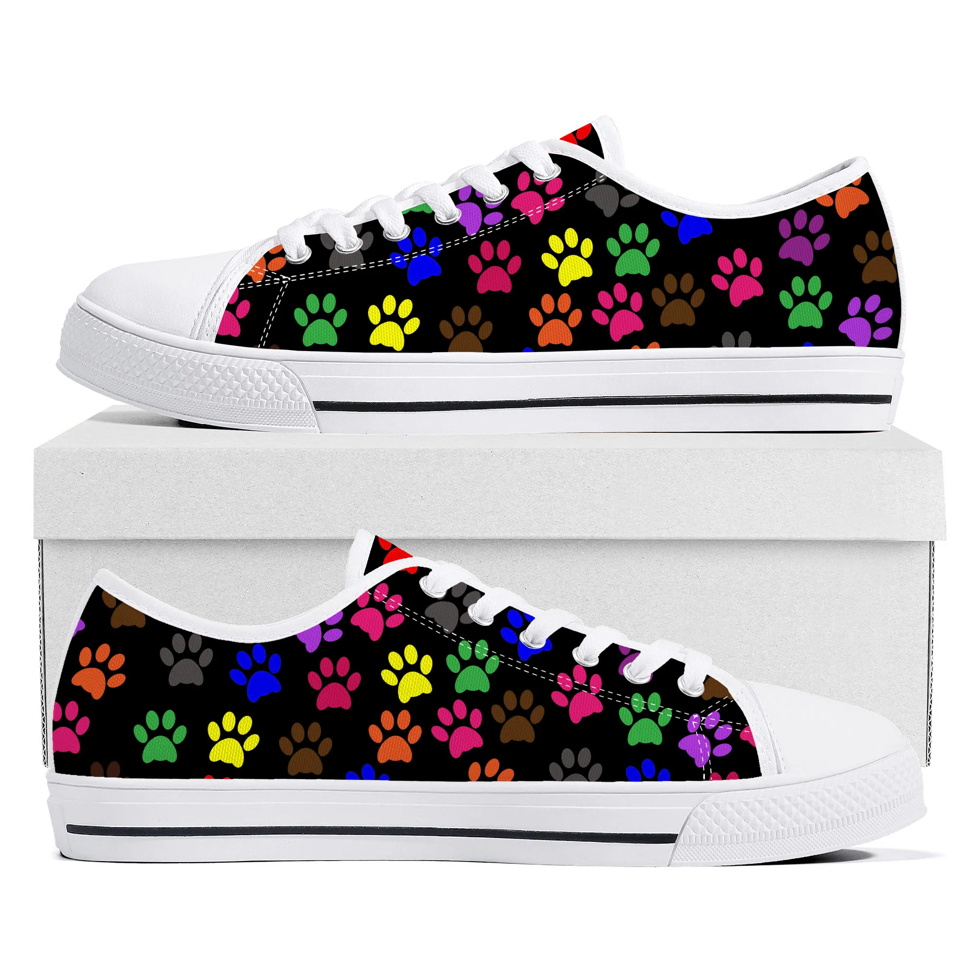 Animal Paw Print petpaw pet dog cat Low Top Sneakers Mens Womens Teenager Canvas Sneaker Casual Custom Made Shoes Customize Shoe