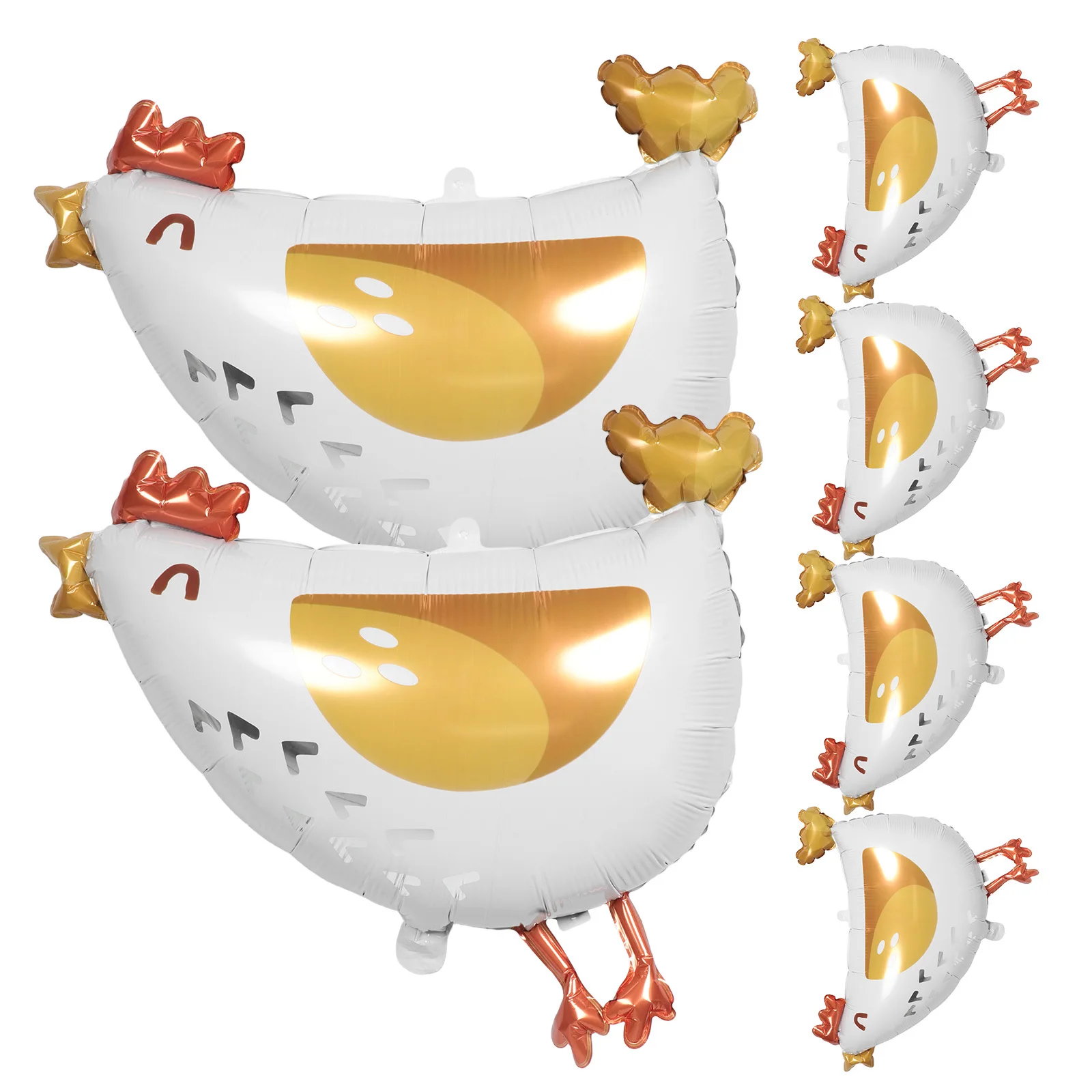 

6Pcs Chicken Balloons Aluminum Foil Animal Birthday Shower Party Decorations Farm Animals Party Balloons