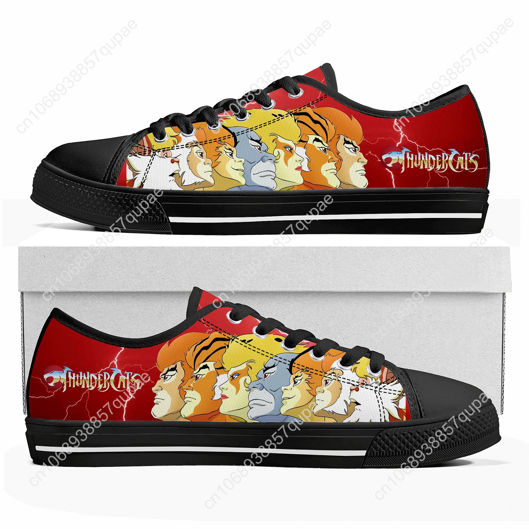 Thundercats Cartoon Manga Low Top Sneakers Mens Womens Teenager High Quality Canvas Sneaker Couple Shoes Custom Black Shoe