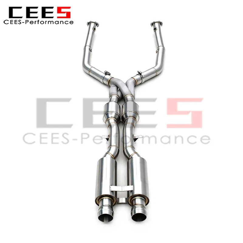 CEES Exhaust MidPipe with 3D Printed for BMW M3 E90/E92/E93 V8 4.0L 2008-2013 Catted Exhaust MidPipe Resonated Middle Exhaust