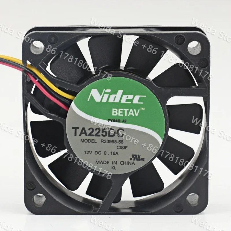 Nidec 5V 24V 48V 6015 6CM 60X60X15MM Power Supply case DUAL Ball Bearing TA225DC R33965-58 3-Wire Cooling Fan DC12V 0.16A