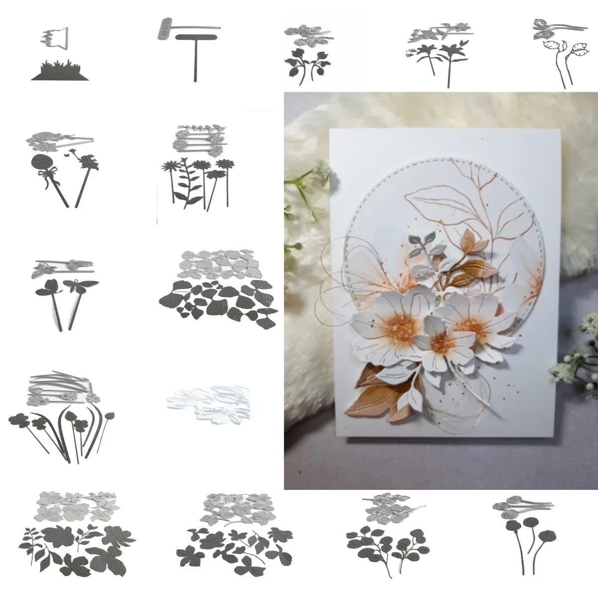 

Flowers Leaves Branches Butterfly Metal Cutting Dies For DIY Decorating Scrapbook Paper Card Album Embossing Craft Cut Die