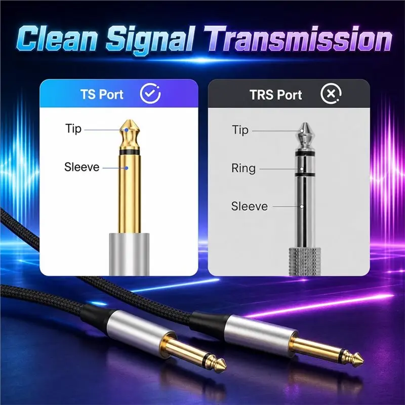 A89E-For Guitar For Drum Audio Device Compatible- 10 Pcs 10Ft 6.35Mm Instrument Cable, 6.35Mm To 6.35Mm Audio Cord Bundle