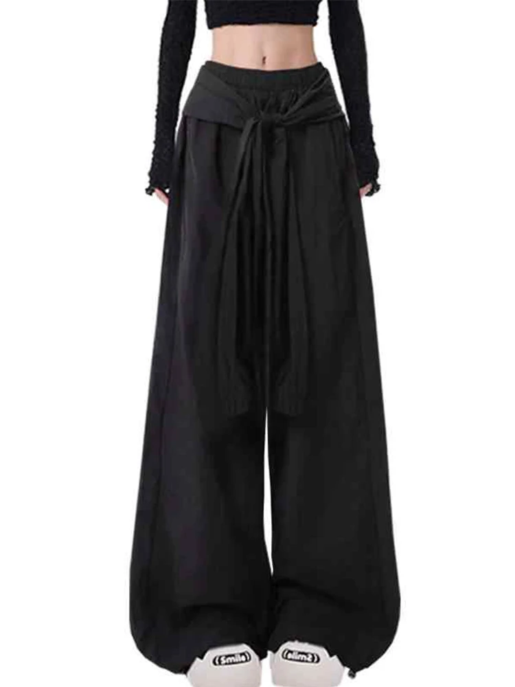 High-waisted Casual Versatile Black Pants Loose-fit Wide-leg Harajuku Baggy Trendy Loose Straight Leg Pants Spring Autumn 2025