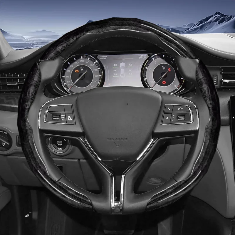 Suitable for Maserati Sports Wood Steering Wheel Cover for Ghibli, Levante, Quattroporte, Grecale, Granturismo, Grancabrio